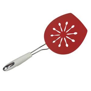 Betty Crocker Nylon Slotted Spatula Kitchen Utensil Red Wide Flipper Turner